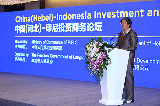 Secretary-General Yang Xiuping Attended China (Hebei)-Indonesia Investment and Business Forum
